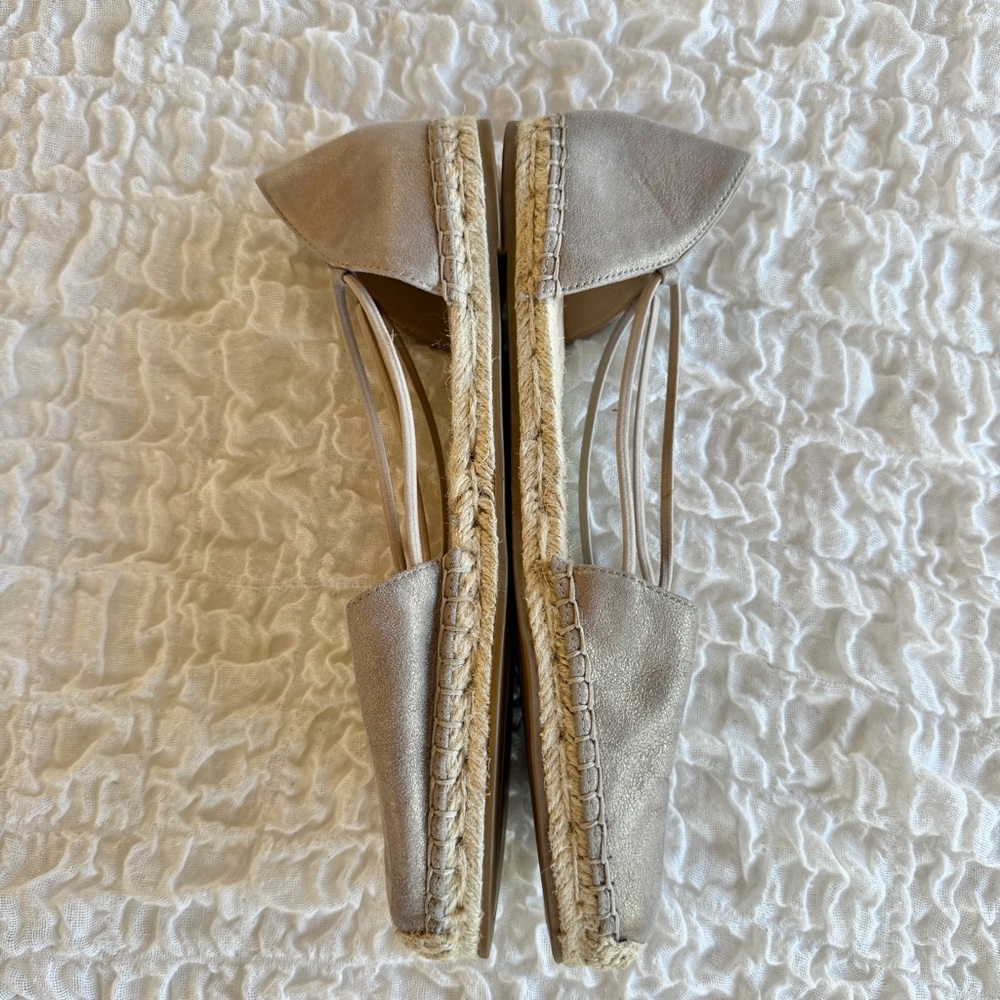 Eileen Fisher Lee Metallic Suede Espadrille Flat Size 10 - Picture 4 of 11